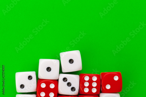 Sport dice on green background