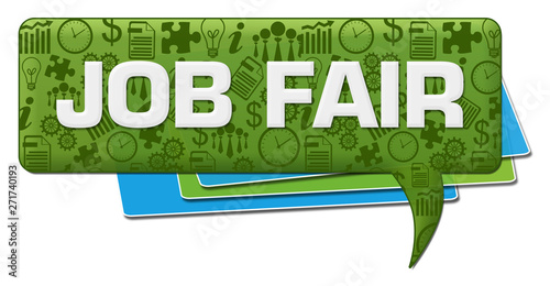Job Fair Business Symbols Green Blue Comment Symbol 