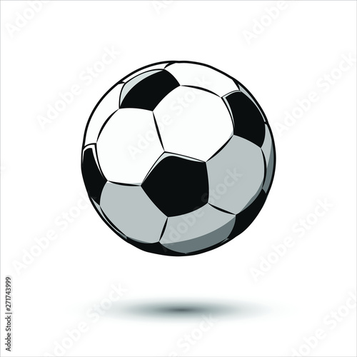 Vector soccer ball black and white