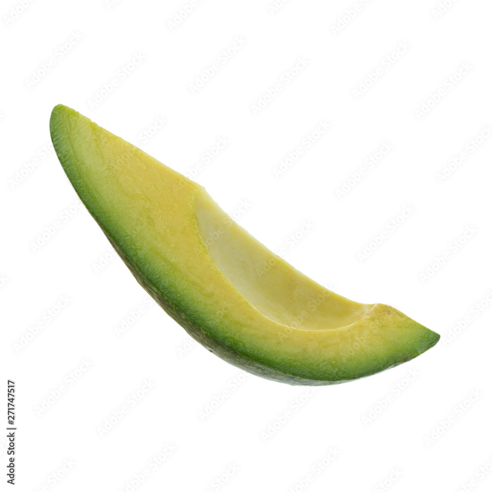 slice of avocado isolated on white background slice of avocado isolated on white background