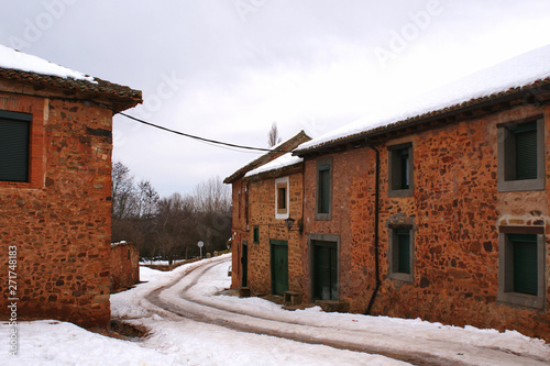 street and houses in Castrillo de los Polvazares (spain)
