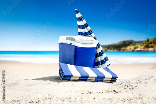 Summer background of beach and ocean landscape 