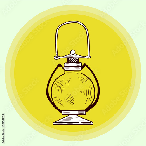 Lanterns lamps contours coloring stock vector illustration hand-drawing sketch