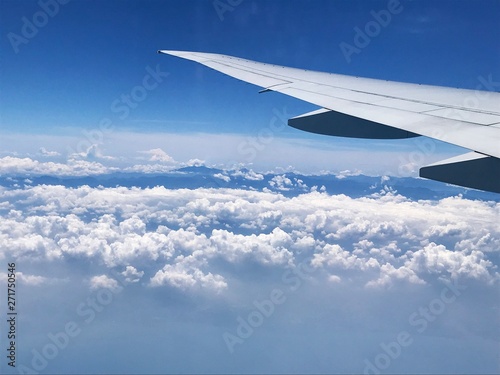sky views from airplane windows