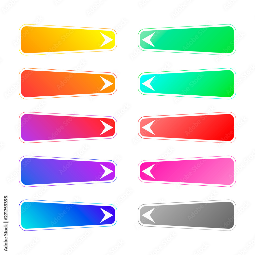 Set of game options buttons. Color square buttons. Vector buttons for game interface. Set of game options buttons. Color square buttons. Vector buttons for game interface.