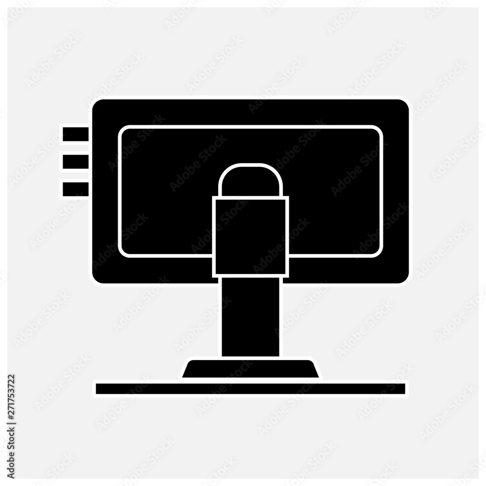 Computer Monitor Notebook Laptop, Television Backside. Icon Vector Illustration. isolated, monochrome Computer Monitor Notebook Laptop, Television Backside. Icon Vector Illustration. isolated, monochrome