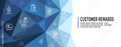 Customer Rewards Icon Set and Web Header Banner Design