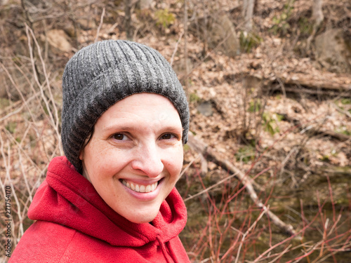 Woman Hiking in the woods