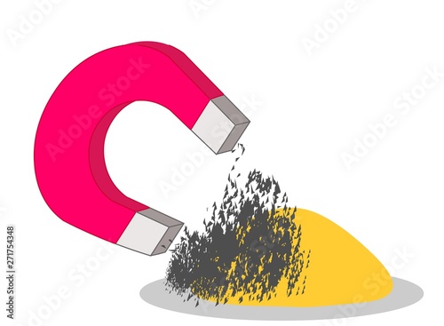 Magnet. Red, gray. Magnetism. Separating mixtures. Magnetics iron, cobalt, nickel etc. These metals; With a magnet, flour, sand, salt, rice, gold, aluminum, silver is removed from the mixture. 