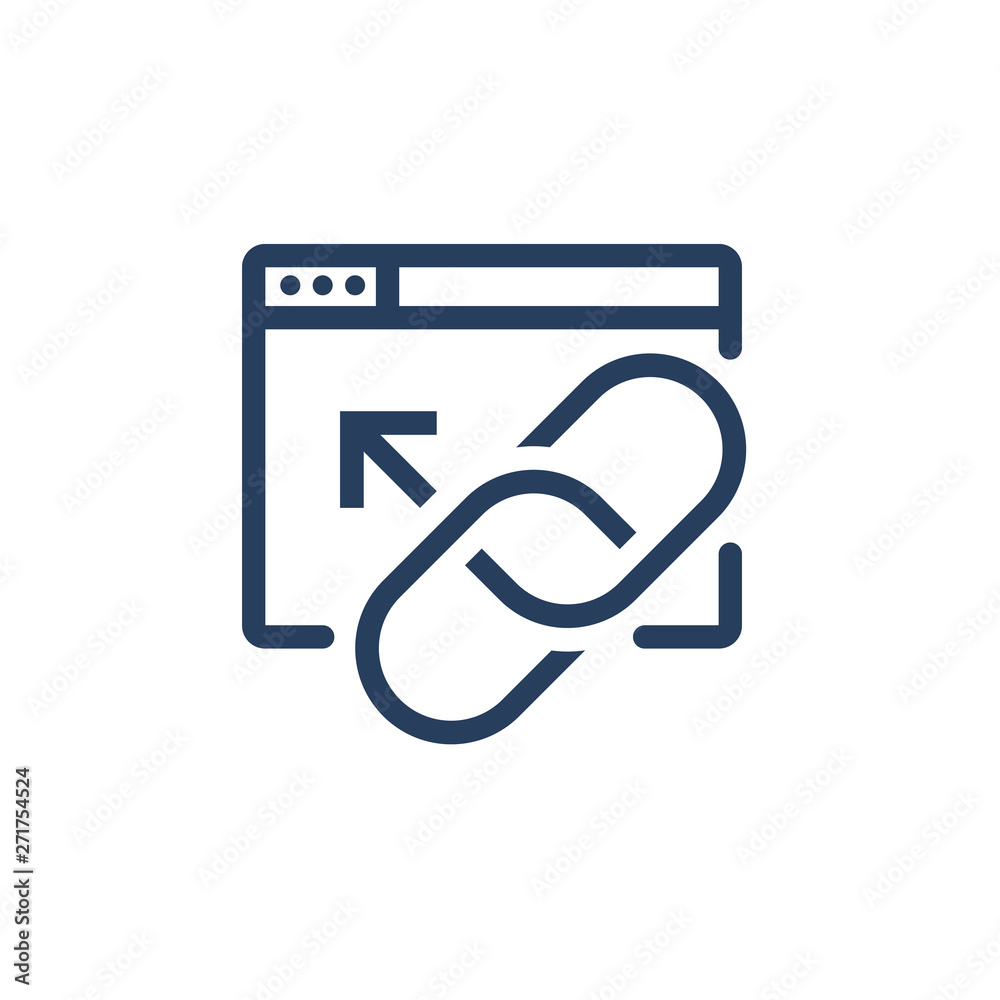 Website Link & Connectedness Icon with Chain Link Website Link & Connectedness Icon with Chain Link