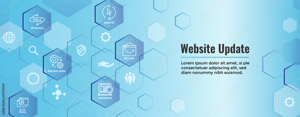 Website Update Icon Set with Web Header Banner Stock Vector | Adobe Stock