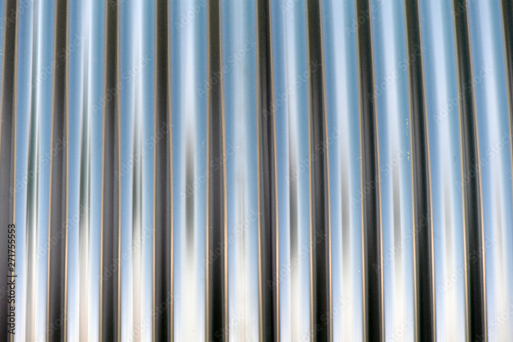 Obraz premium Partially view of a chrome roll. Chrome structures in a row.