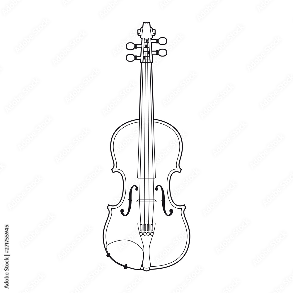 Fototapeta premium Violin vector illustration isolated on white background