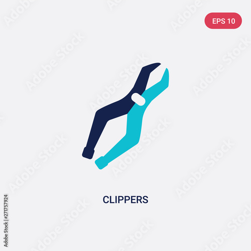 two color clippers vector icon from construction concept. isolated blue clippers vector sign symbol can be use for web, mobile and logo. eps 10