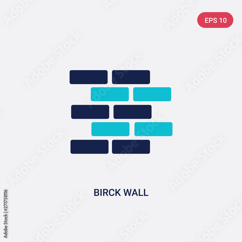 two color birck wall vector icon from construction concept. isolated blue birck wall vector sign symbol can be use for web, mobile and logo. eps 10 photo