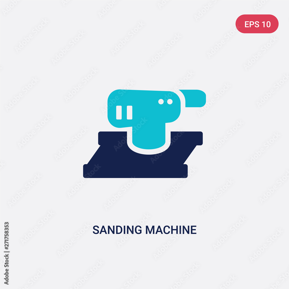 two color sanding machine vector icon from construction and tools concept. isolated blue sanding machine vector sign symbol can be use for web, mobile and logo. eps 10