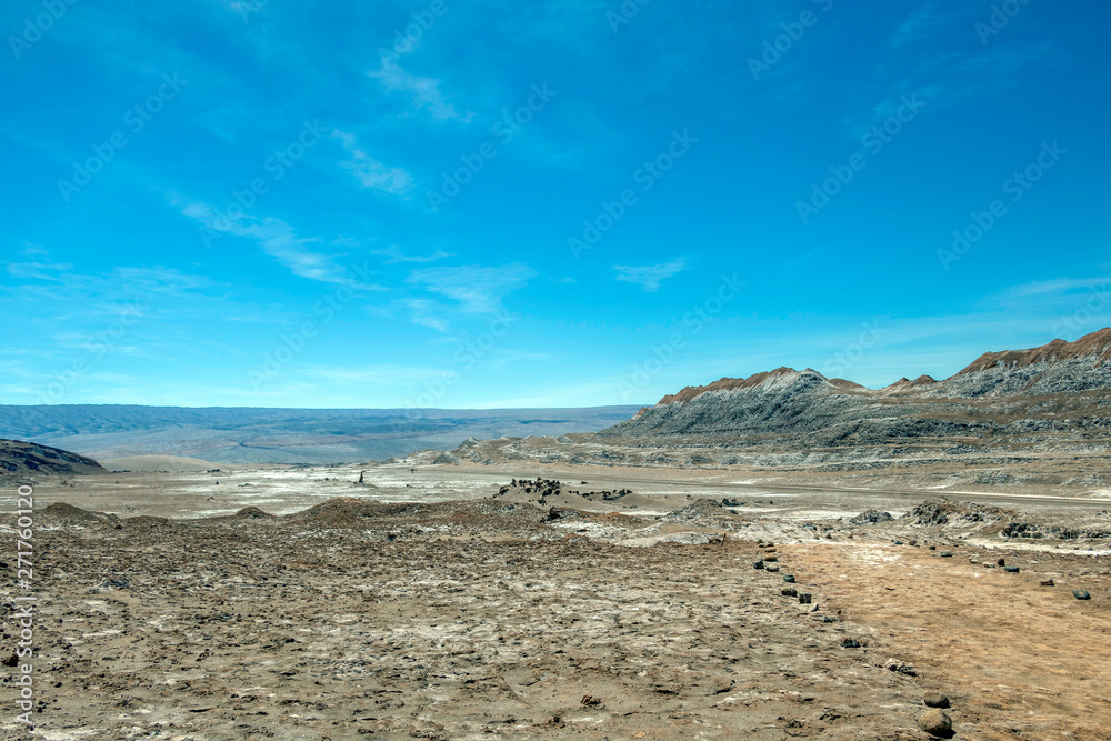 Geological formation in the Valle de la Luna (Valley of the Moon), extreme dry area in Atacama Desert, Chile