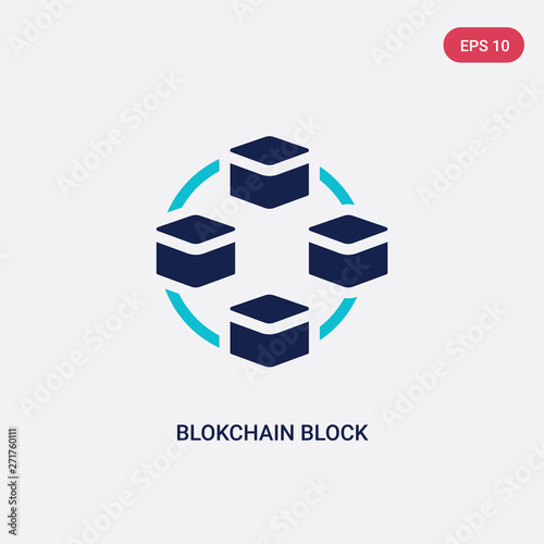 two color blokchain block vector icon from cryptocurrency economy concept. isolated blue blokchain block vector sign symbol can be use for web, mobile and logo. eps 10
