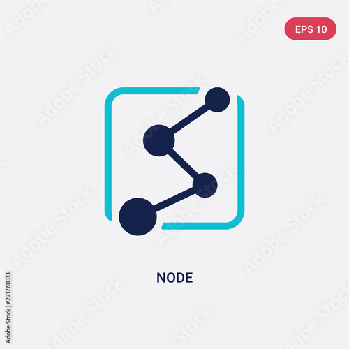 two color node vector icon from cryptocurrency economy concept. isolated blue node vector sign symbol can be use for web, mobile and logo. eps 10