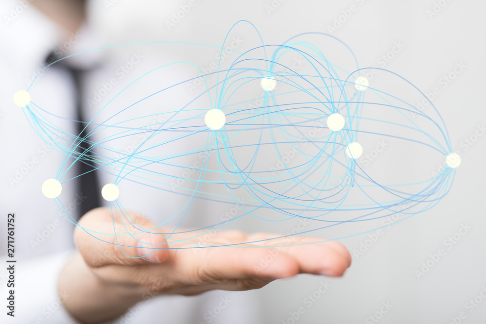 Fototapeta premium system - Stack of hands showing unity and teamwork .