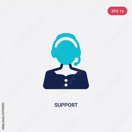 two color support vector icon from customer service concept. isolated blue support vector sign symbol can be use for web, mobile and logo. eps 10