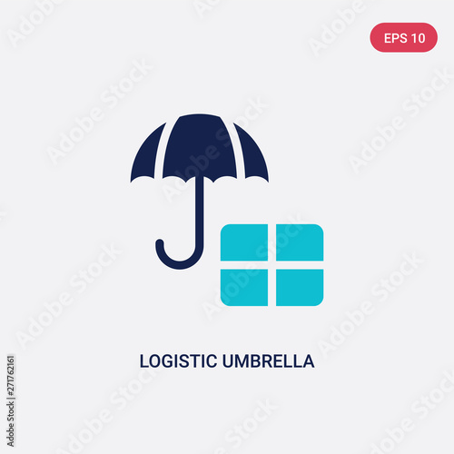 two color logistic umbrella vector icon from delivery and logistics concept. isolated blue logistic umbrella vector sign symbol can be use for web, mobile and logo. eps 10