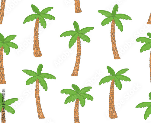 Seamless pattern with Tropical palm trees. isolated on white background