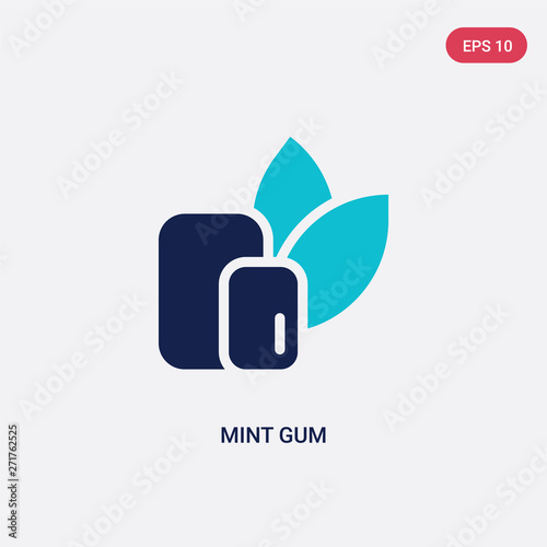 two color mint gum vector icon from dentist concept. isolated blue mint gum vector sign symbol can be use for web, mobile and logo. eps 10