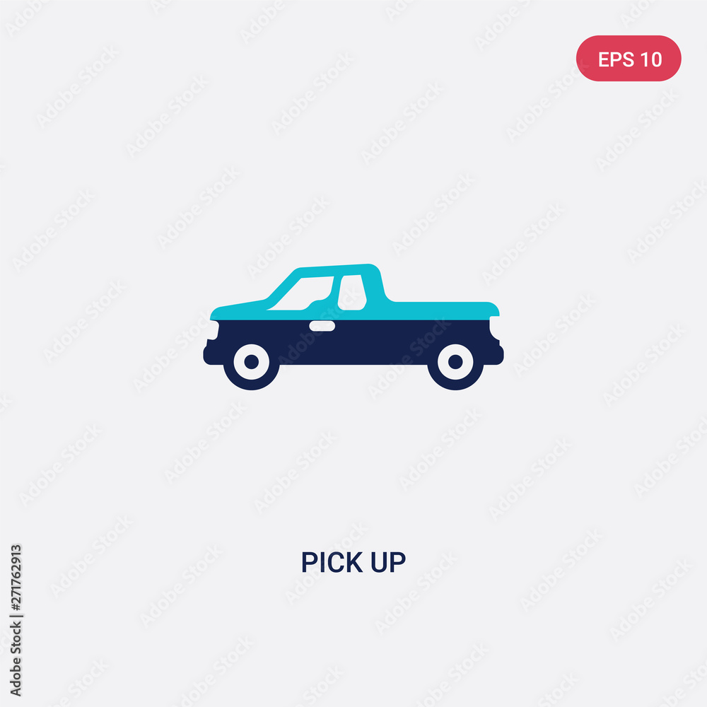 two color pick up vector icon from desert concept. isolated blue pick up vector sign symbol can be use for web, mobile and logo. eps 10