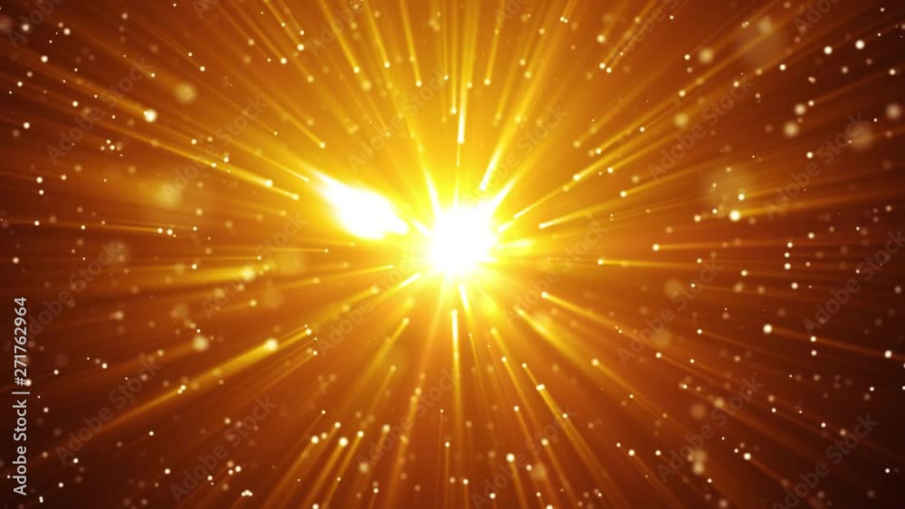 Glitter abstract gold background for celebration with light and shine in center loop 4K