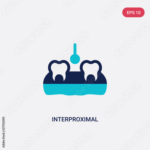 two color interproximal vector icon from dentist concept. isolated blue interproximal vector sign symbol can be use for web, mobile and logo. eps 10