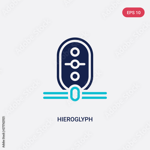 two color hieroglyph vector icon from desert concept. isolated blue hieroglyph vector sign symbol can be use for web, mobile and logo. eps 10