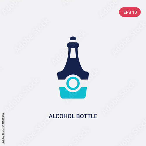 two color alcohol bottle vector icon from desert concept. isolated blue alcohol bottle vector sign symbol can be use for web, mobile and logo. eps 10