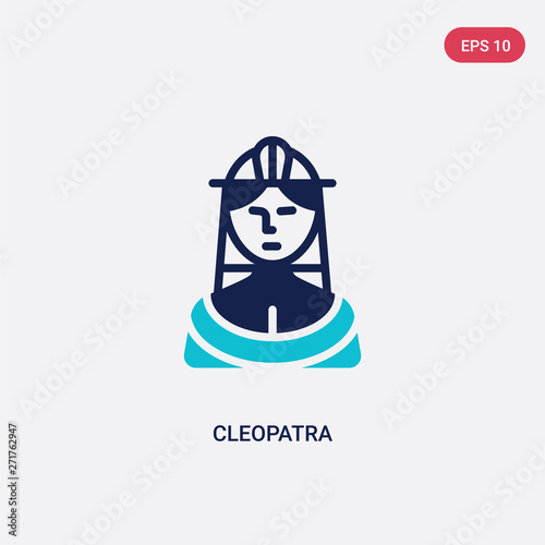 two color cleopatra vector icon from desert concept. isolated blue cleopatra vector sign symbol can be use for web, mobile and logo. eps 10