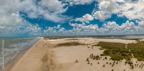 Fototapeta Naklejka Na Ścianę i Meble -  Aerial view of Mangue Seco, Bahia, Brazil