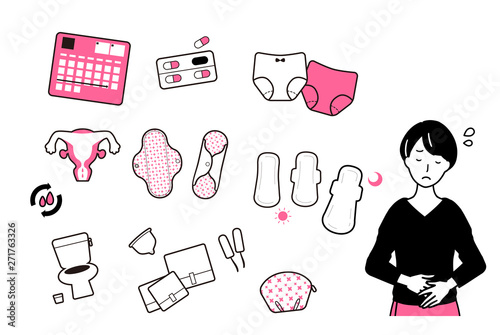 Women's set of menstruation.