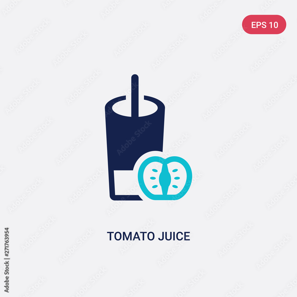 two color tomato juice vector icon from drinks concept. isolated blue tomato juice vector sign symbol can be use for web, mobile and logo. eps 10