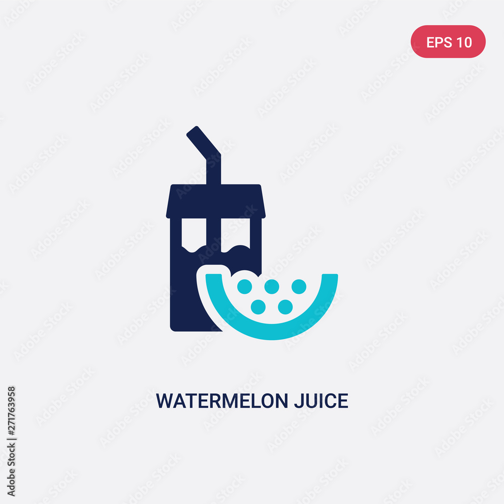 two color watermelon juice vector icon from drinks concept. isolated blue watermelon juice vector sign symbol can be use for web, mobile and logo. eps 10