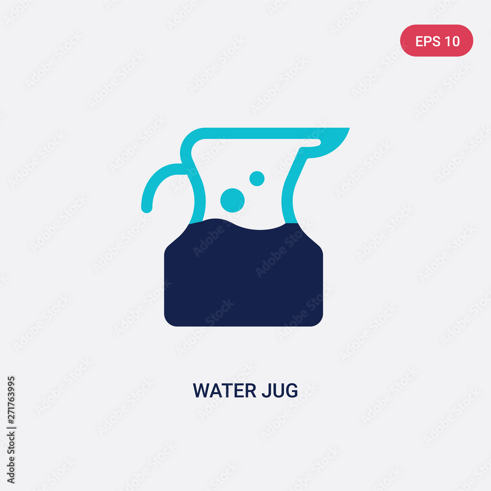 two color water jug vector icon from drinks concept. isolated blue water jug vector sign symbol can be use for web, mobile and logo. eps 10