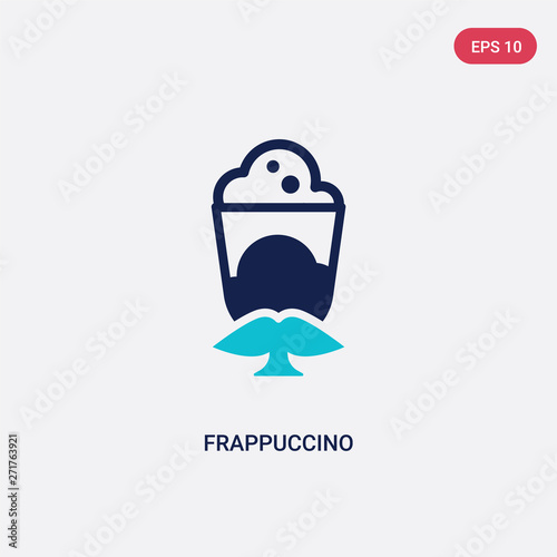 two color frappuccino vector icon from drinks concept. isolated blue frappuccino vector sign symbol can be use for web, mobile and logo. eps 10