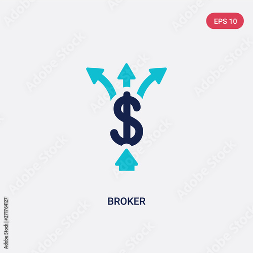 two color broker vector icon from e-commerce and payment concept. isolated blue broker vector sign symbol can be use for web, mobile and logo. eps 10