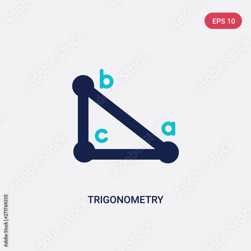 two color trigonometry vector icon from e-learning and education concept. isolated blue trigonometry vector sign symbol can be use for web, mobile and logo. eps 10