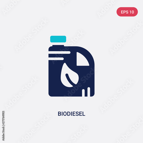 two color biodiesel vector icon from ecology concept. isolated blue biodiesel vector sign symbol can be use for web, mobile and logo. eps 10