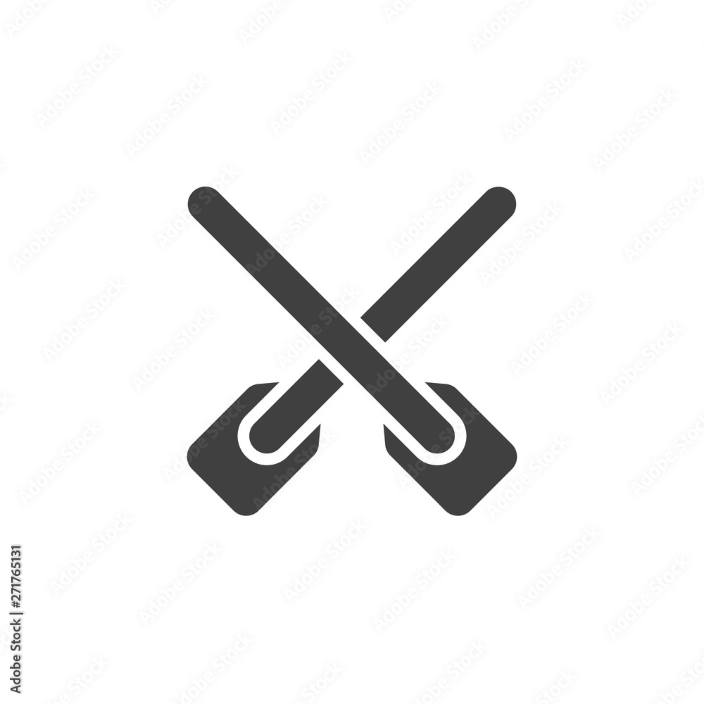 Crossed Oars vector icon. filled flat sign for mobile concept and web design. Rowing paddle glyph icon. Symbol, logo illustration. Vector graphics Crossed Oars vector icon. filled flat sign for mobile concept and web design. Rowing paddle glyph icon. Symbol, logo illustration. Vector graphics