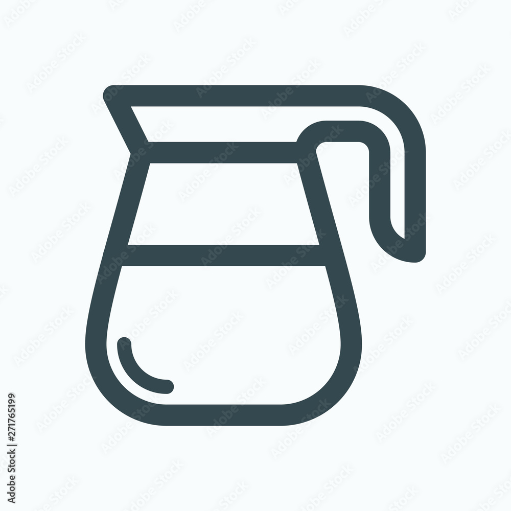 Coffee decanter isolated icon, coffee pot linear vector icon Coffee decanter isolated icon, coffee pot linear vector icon