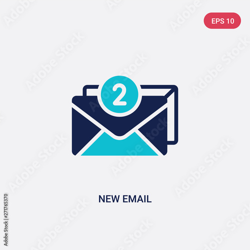 two color new email vector icon from education concept. isolated blue new email vector sign symbol can be use for web, mobile and logo. eps 10