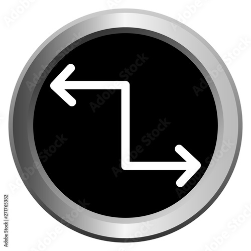 black with metal edging web buttons with two white arrows in different directions