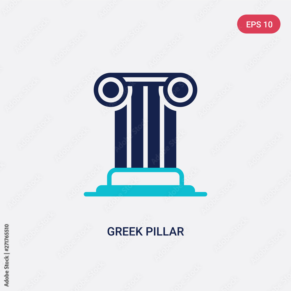 two color greek pillar vector icon from education concept. isolated blue greek pillar vector sign symbol can be use for web, mobile and logo. eps 10