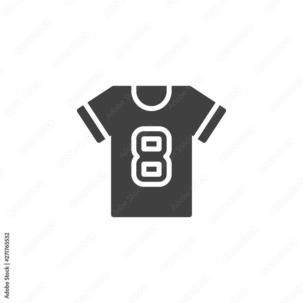 Jersey Soccer Number 8 vector icon. Sports uniform filled flat sign for mobile concept and web design. Football t shirt glyph icon. Symbol, logo illustration. Vector graphics Jersey Soccer Number 8 vector icon. Sports uniform filled flat sign for mobile concept and web design. Football t shirt glyph icon. Symbol, logo illustration. Vector graphics