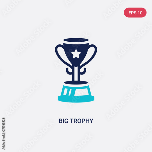 two color big trophy vector icon from education concept. isolated blue big trophy vector sign symbol can be use for web, mobile and logo. eps 10